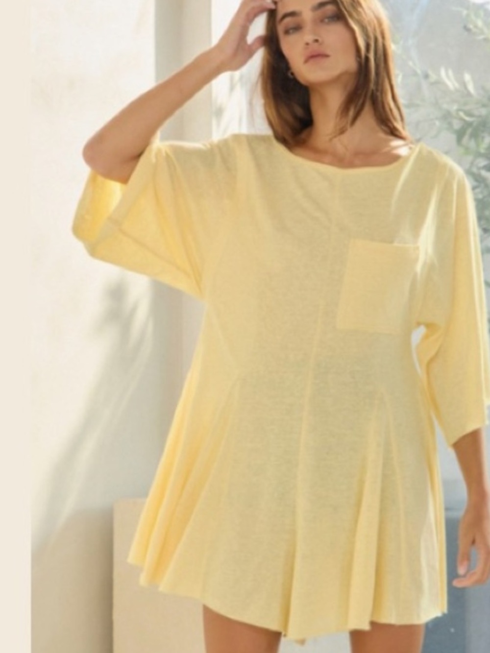 NWOT Free People Free-Est Mona Romper in Yellow Gauze Size Large - Picture 4 of 9
